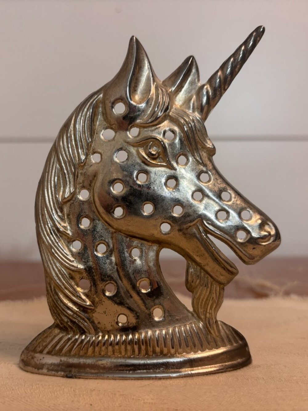 VTG Silver Plated Unicorn Earing Holder Vanity Decor